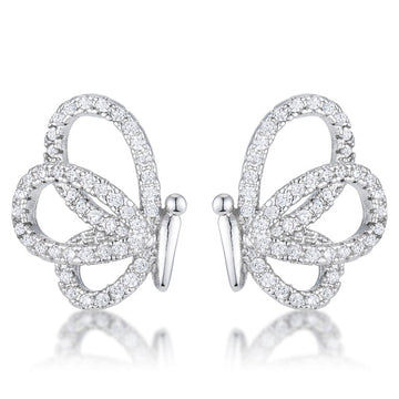 .45 Ct CZ Butterfly Stud Earrings